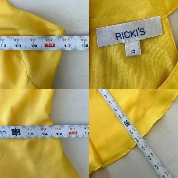 Ricki’s Blouse Sleeveless Peplum Halter Neck Flowy Top Yellow 0/XS - Picture 6 of 14